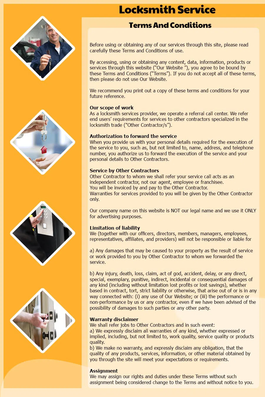 Locksmiths Of Chicago , Chicago, IL 312-585-3791 - Terms